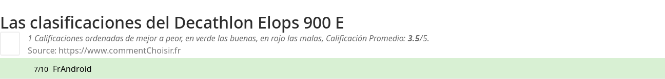 Ratings Decathlon Elops 900 E